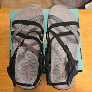 Merrell Black and Gray Outdoor Sandals